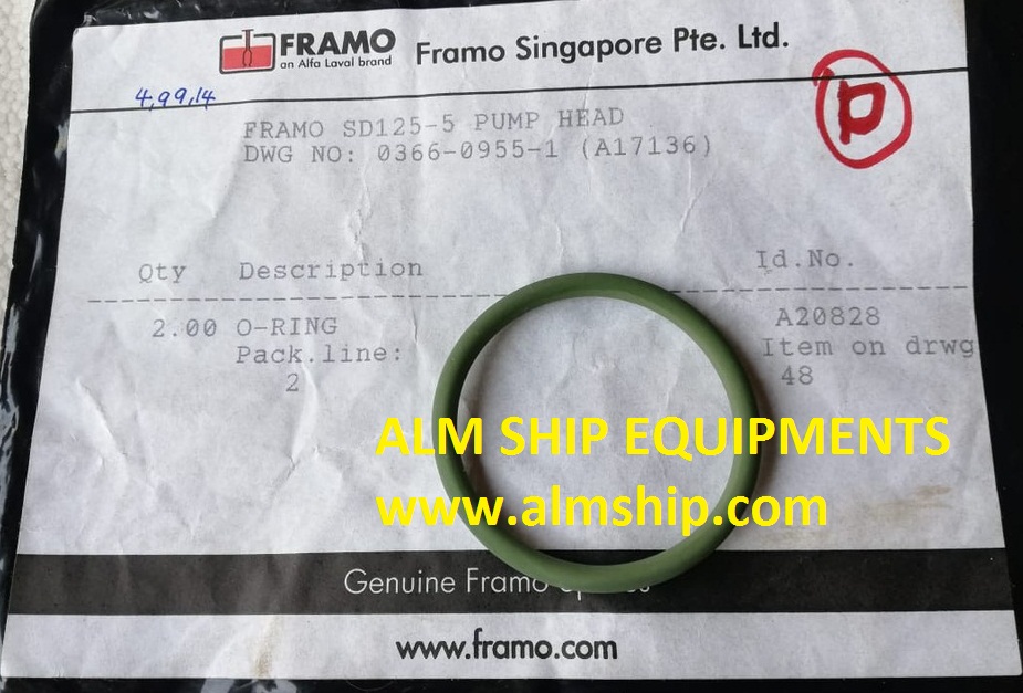 O-RING ID A20828 FOR FRAMO SD125/SD150 | ALM SHIP EQUIPMENTS